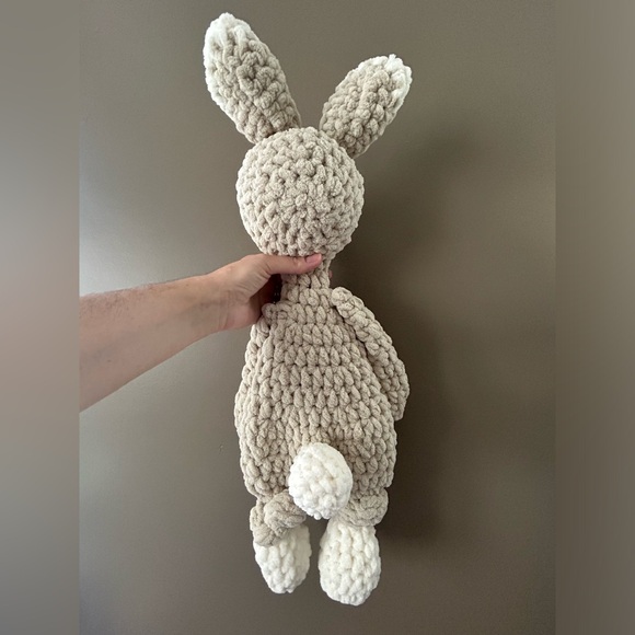 Handcrafted crochet bunny rabbit knotted snuggler lovey - Picture 2 of 4